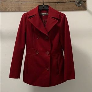 Red Pea Coat from Kenneth Cole